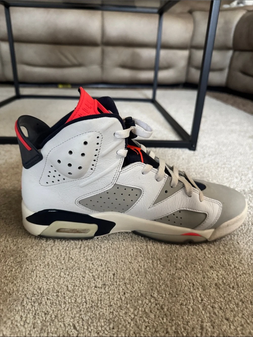 Jordan Men’s Sneakers in White, Gray and Red